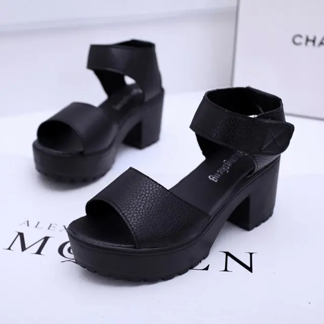 

2020 Summer Thick Platform Sponge Cake Female Sandals Wedge Thick Bottom With Women's Shoes Wild Student Sandals
