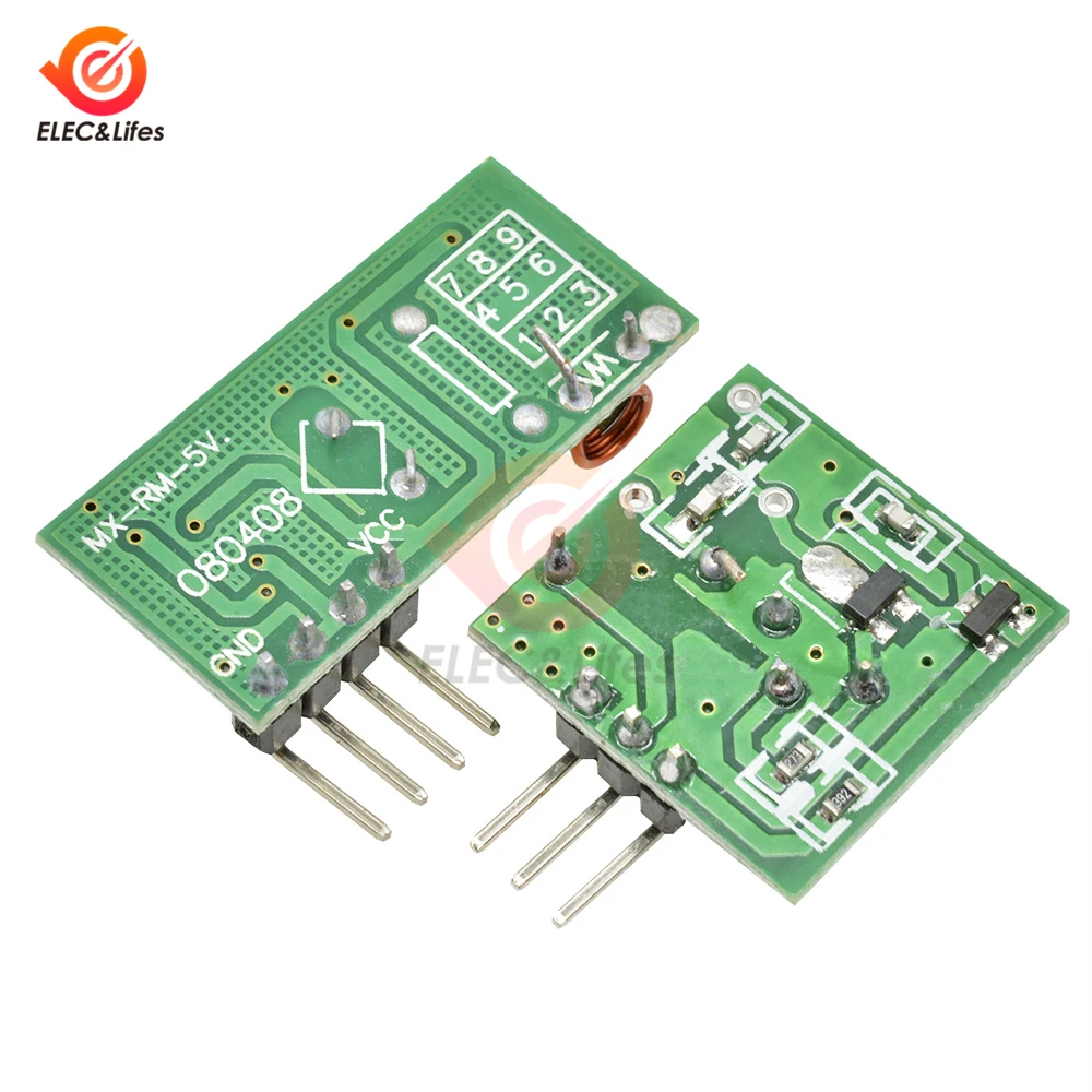 315Mhz 433Mhz RF Wireless Transmitter Module and Receiver Kit 5V DC 433MHZ For Arduino Raspberry Pi /ARM/MCU WL | Инструменты