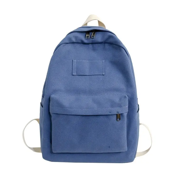 

Simple Bags Shoulder Bags Man Women Korea Version Solid Color Backpack Canvas Unisex women Travel Backpack