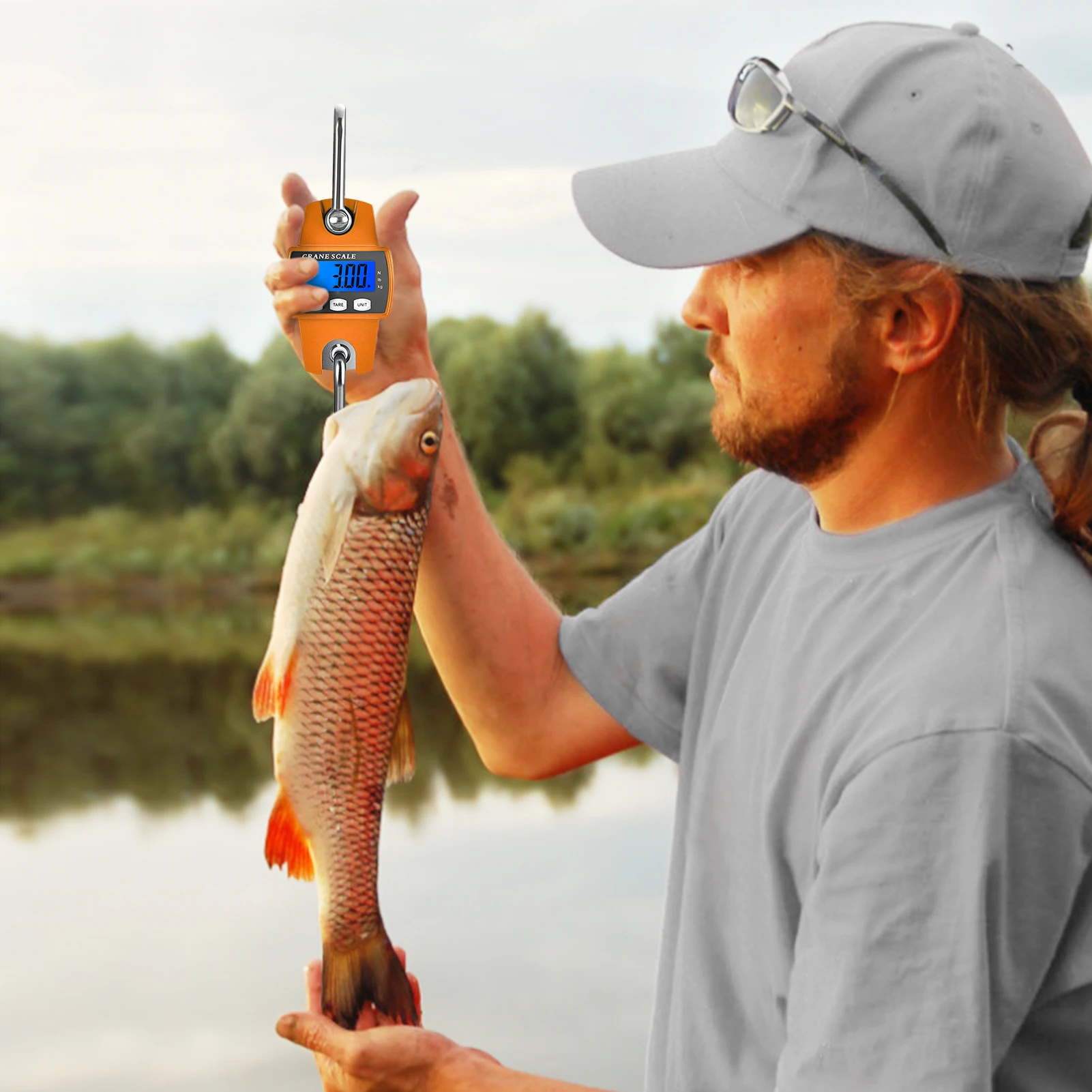 

300kg/50g Electronic Crane Scale Digital Hanging Scale Hoisting Scale Industrial Electronic Hook Scale for Fish Farm Hunting