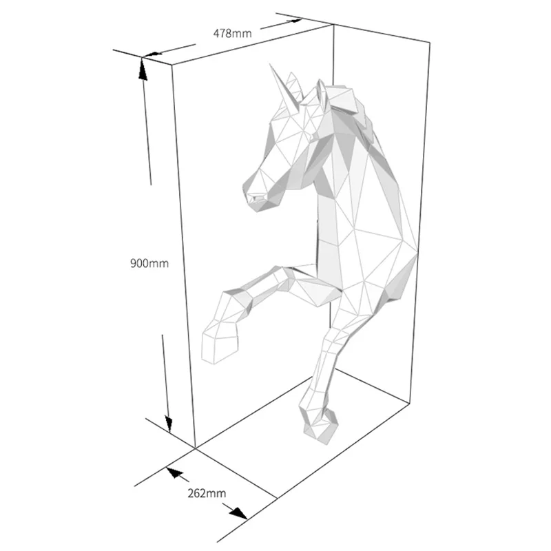

Pre-cut 90CM Unicorn Animal Paper Model Wall Decor 3D Decoration,Low Poly Papercraft,Handmade DIY Adult Origami Craft Toy RTY136