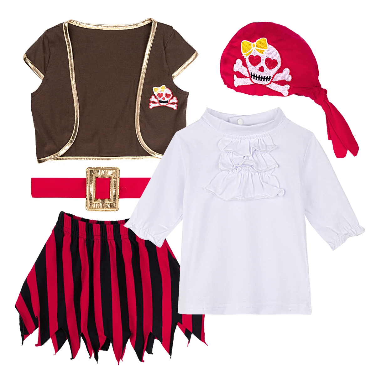 Детский костюм пирата для девочек карнавальный детей вечерние наряды 5 шт. | Мать