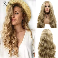 heat resistant fiber honey blonde synthetic 13x3 lace front wig lolita colored body wave hd transparent cosplay wigs for women