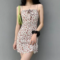 bow tie dress summer new small floral sling dress women womens formal dresses off the shoulder dresses