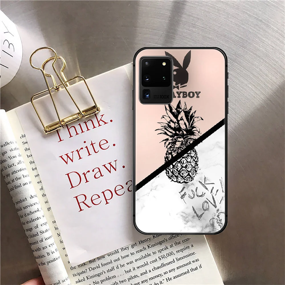 

Brand Playboy Rabbit Fashion Phone Case Cover For Samsung Galaxy Note S 7 8 9 10 10E 20 Plus Lite Uitra Black Pretty
