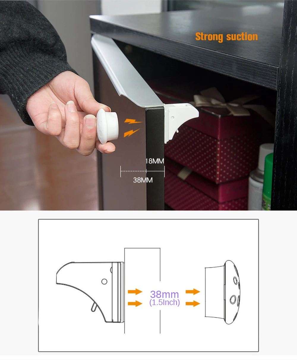 

Invisible Magnetic Baby Child Locks Pet Proof Cupboard Drawer Safety Lock Catch