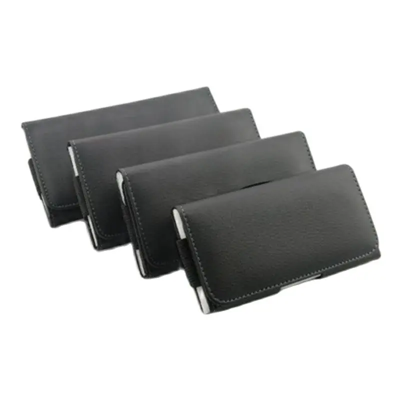 

Horizontal Type Cell Phone Holster with Belt Loop Lychee Pattern Clamshell Rugged Phone Storage Bag Gifts for Males Older