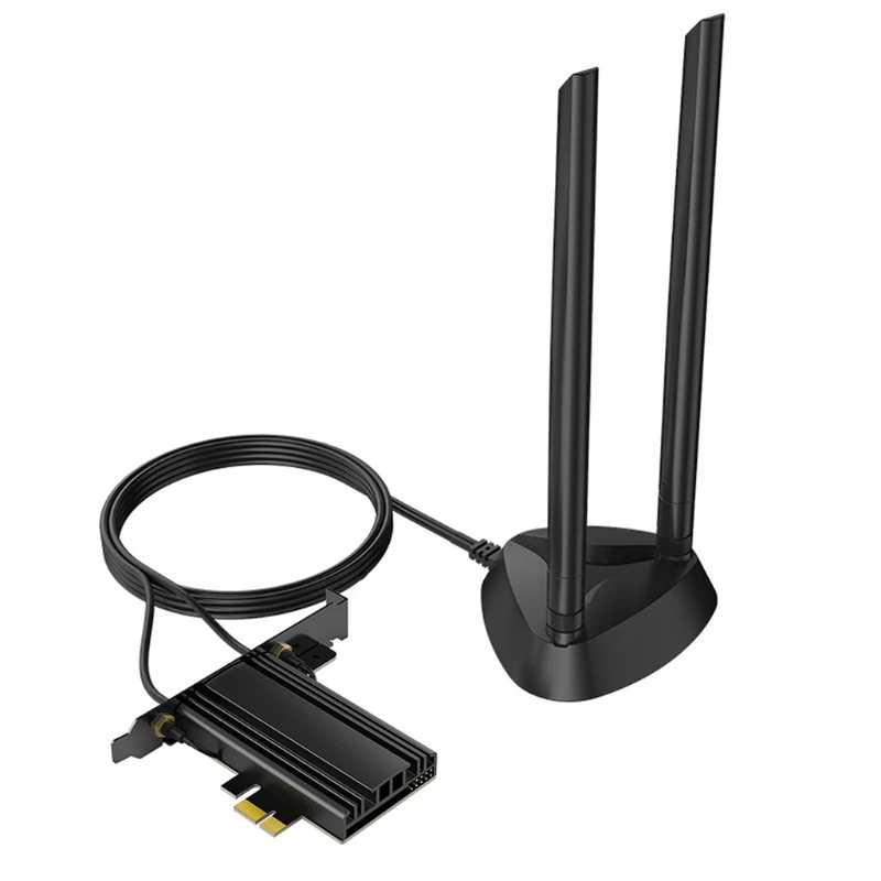 

Двухдиапазонный Wi-Fi 6E адаптер Rcoketek, карта 3000 Мбит/с, сетевой адаптер для подключения к Wi-Fi AX210NGW для PCI-E XI/X4/ X8/X16