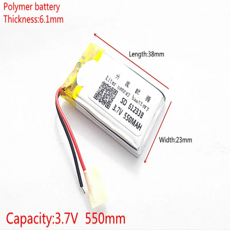 3 7 В литий полимерный аккумулятор 062338 612338 550 мАч MP3 MP4 GPS Bluetooth 6 1*23*38 мм литиевая