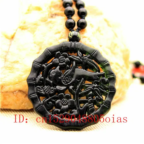 Сертифицированный китайский натуральный черный зеленый нефритовый цветок кулон