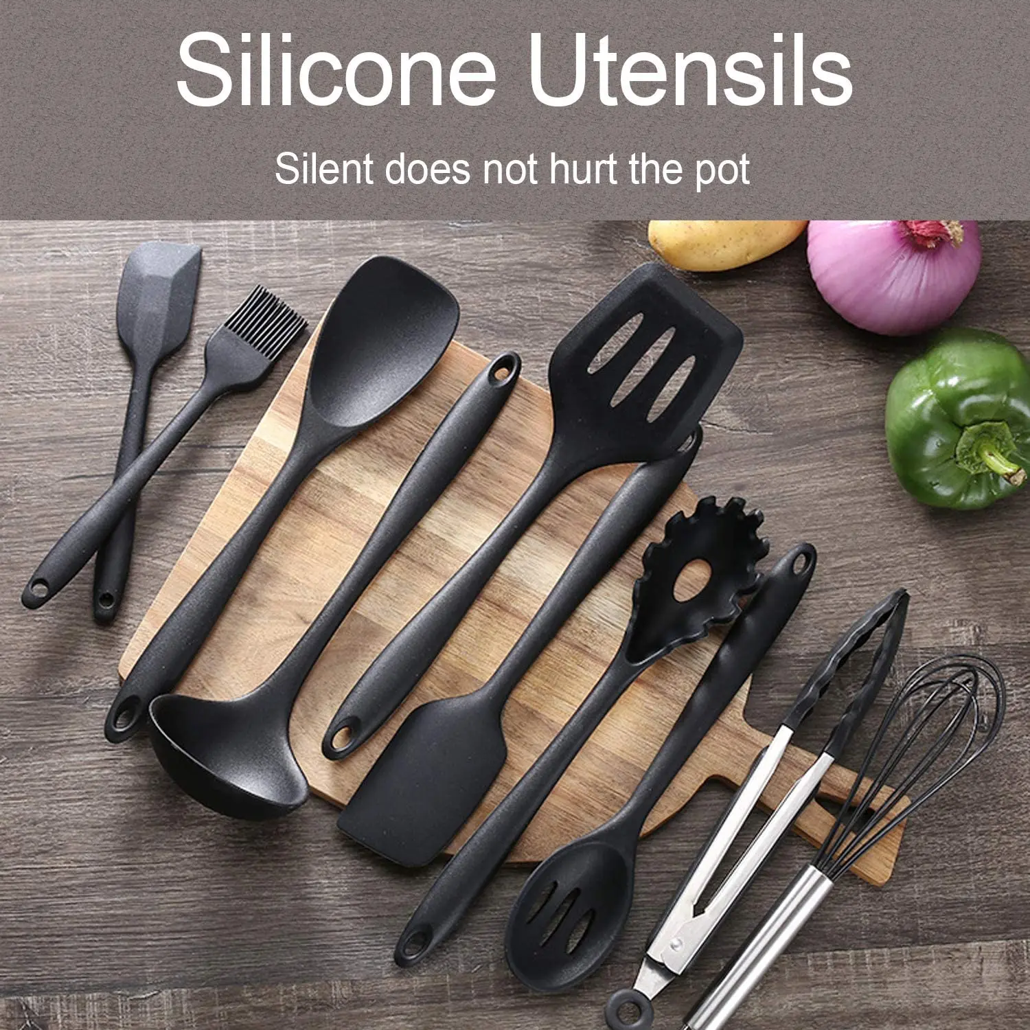 Набор силиконовой посуды для кухни термостойкая кухонная утварь набор не