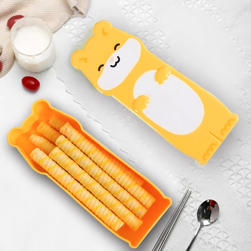 Портативный мини Bento Box контейнеры для детей, милый двойной Штабелируемый мультфильм ланч-боксы, BPA-бесплатно и мыть в посудомоечной машине(синий