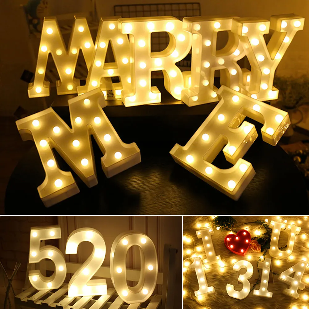 Подвесной светильник для украшения дома свадьбы Романтический 3D 26 алфавитов 0-9