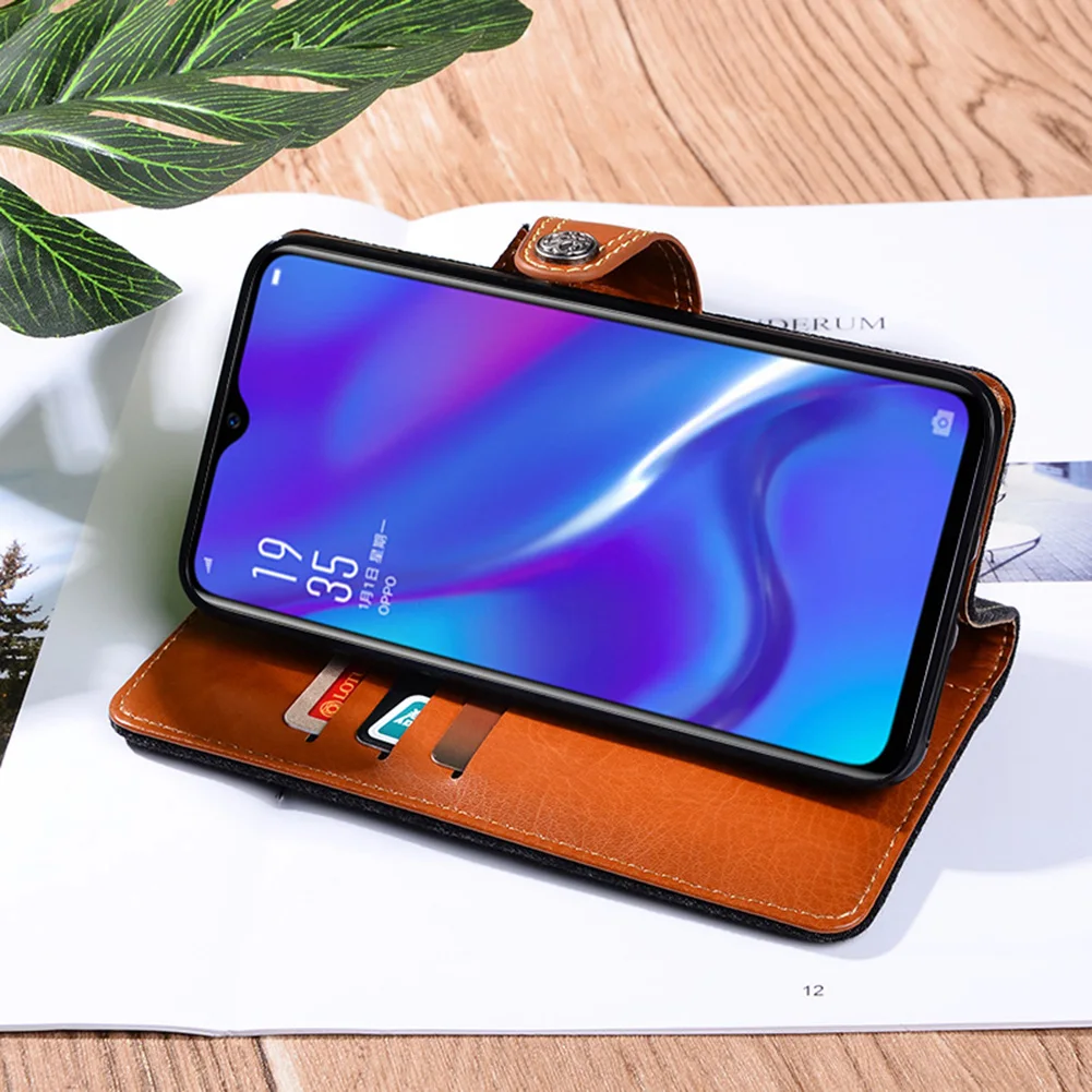 Кожаный чехол-книжка в ковбойском стиле для Oppo K1 6 4 дюймов держатель карт кошелек