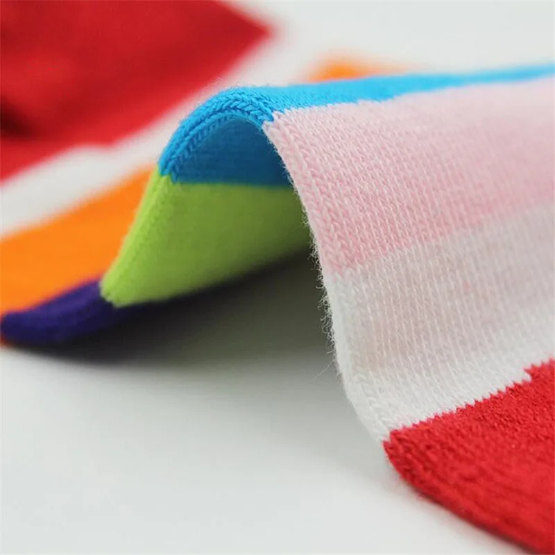 Женские хлопковые носки в радужную полоску с 5 пальцами отдельными женские милые