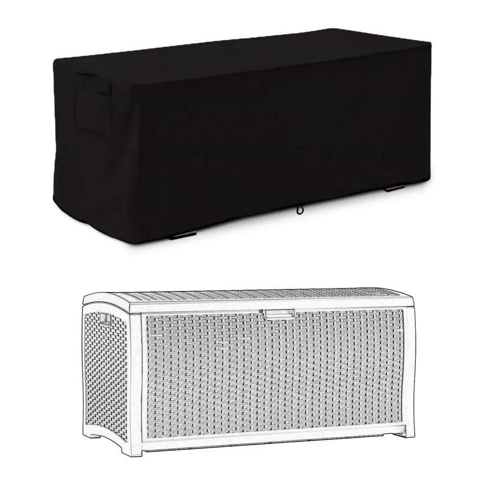 

Outdoor Deck Box Cover Patio Storage Container Cover for Large Deck Boxes Protection #4O