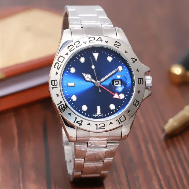 GMT 44 мм relogio masculino мужские часы модельные дизайнерские модные с черным циферблатом