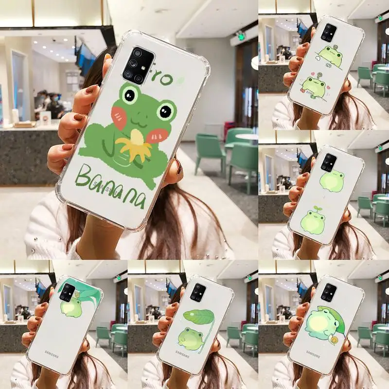 

CARTOON Frog Phone Case Transparent For Samsung S A M J 21 20 50 30 60 5 7 51 71 90 11 10 J710 e p PLUS Prime 5G