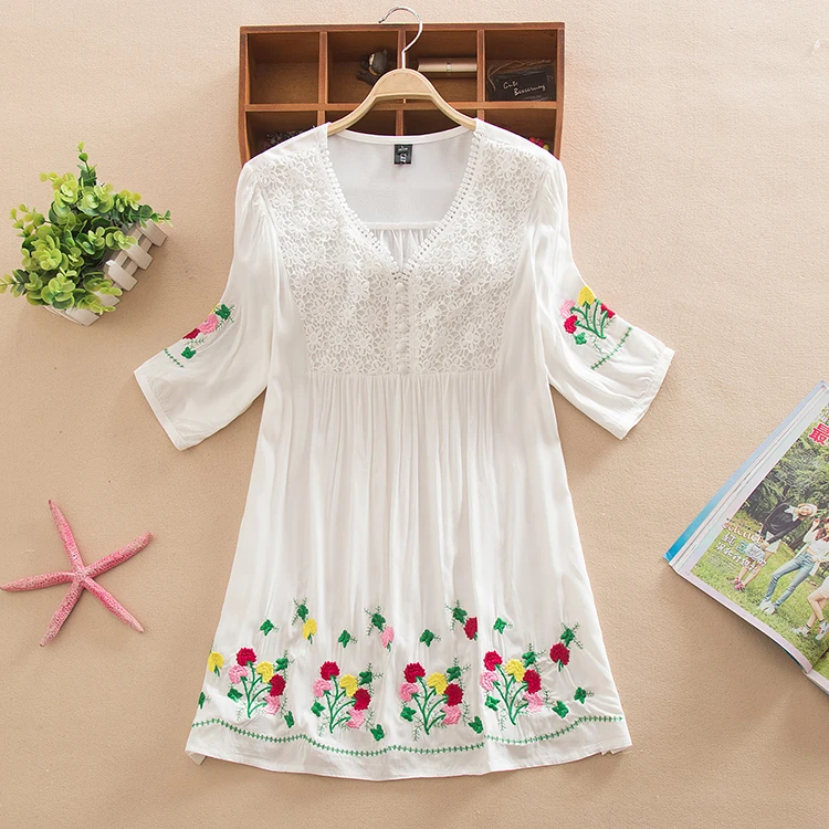 Новинка 2021 летняя Хлопковая женская одежда с вышивкой размера плюс милые
