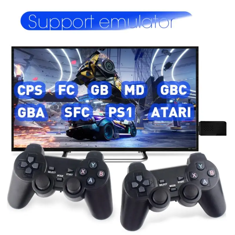 

Wireless Video Game Console TV Retro Console Classic 10000 Games Stick 4K HDMI-compatible Double Controller For PS1/FC/GBA