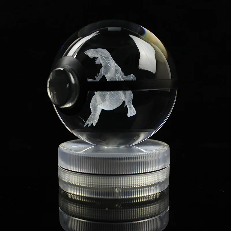 Горячая продажа Хрустальный Карманный шар Garchomp лазерная гравировка стекло сфера