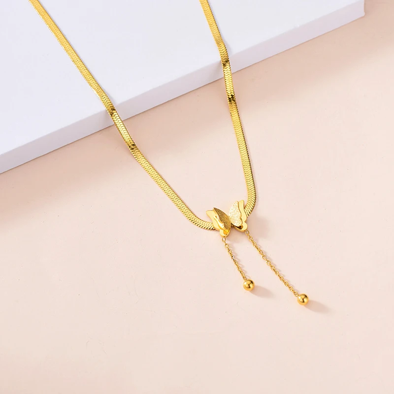 

Gold Chain Butterfly Pendant Choker Necklace Women Statement Collares Bohemian Beach Jewelry Gift Collier Cheap