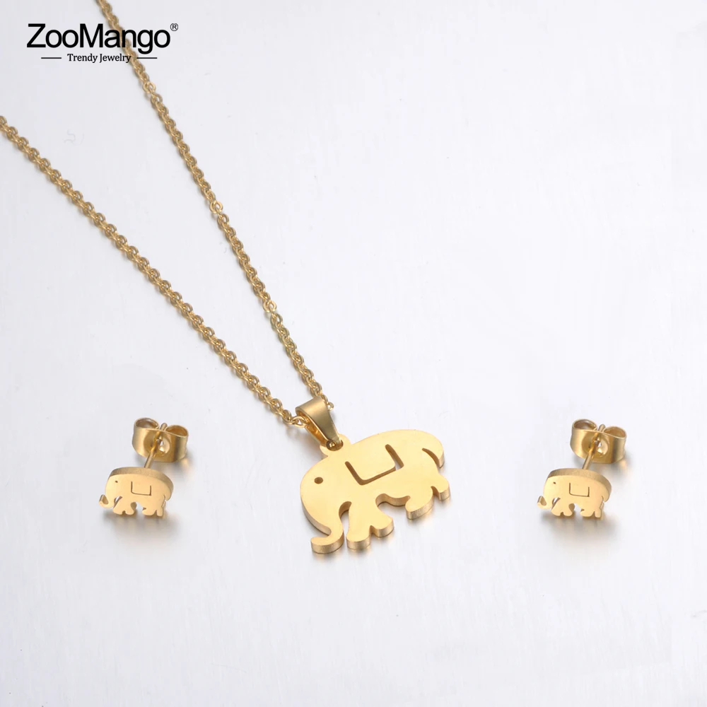 ZooMango Модные наборы из нержавеющей стали для женщин и девочек ожерелье в форме