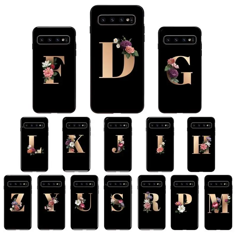 YNDFCNB 26 букв A-Z золотой чехол для задней панели мобильного телефона Samsung Galaxy S6 S6edge
