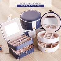 portable jewelry box multi function pu leather easy earrings ring jewlery storage organizer pendant carrying case gift packaging
