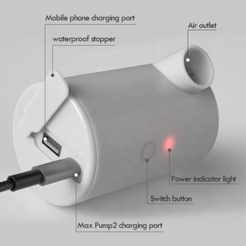 

Camping Kayak Mattress Electric Air Pump Outdoor Inflate Deflate Pump Portable Kayak Air Pump Swimming Pool Air Bed Pump