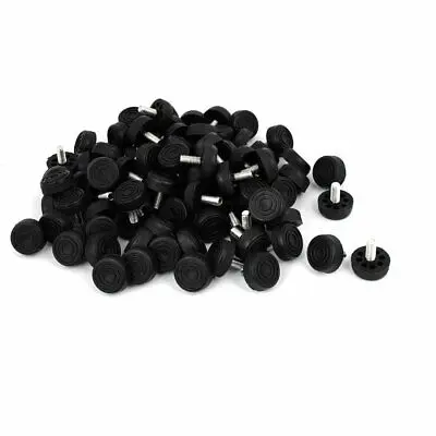 

M8x20mm Furniture Table 8 Holes Base Adjustable Leg Leveling Foot Black 100pcs