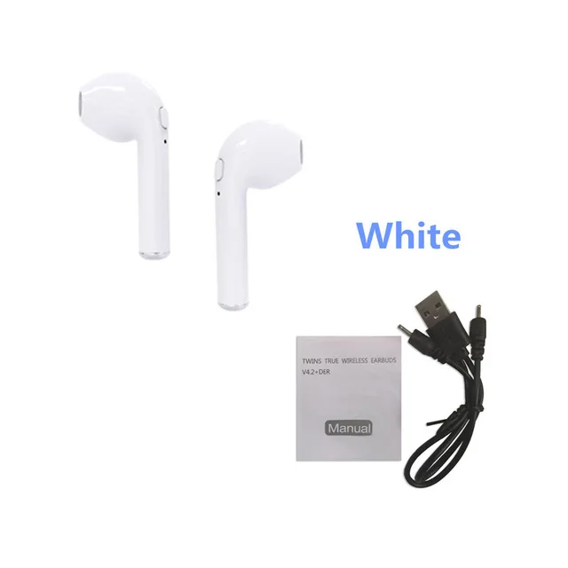 I7s TWS Bluetooth наушники стерео вкладыши беспроводные Bluetooth наушники спортивные многофункциональные наушники-вкладыши для Android IOS - Цвет: 2 white with cable