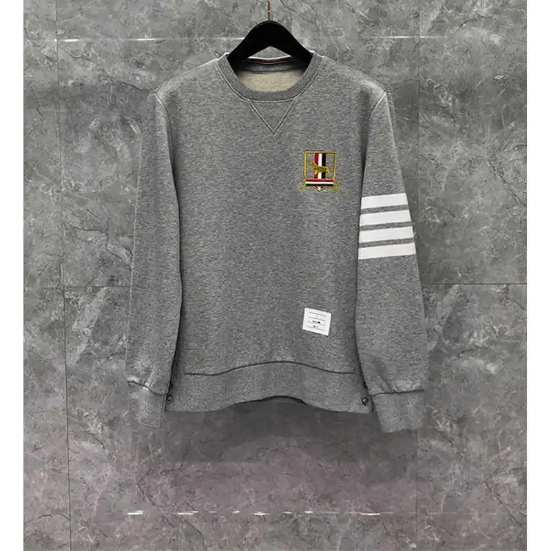 

2021 ТБ солнцезащитные очки THOM Модная брендовая кофта, мужская и женская, с О-образным вырезом, Вышивка толстовки хлопчатобумажные топы на каж...