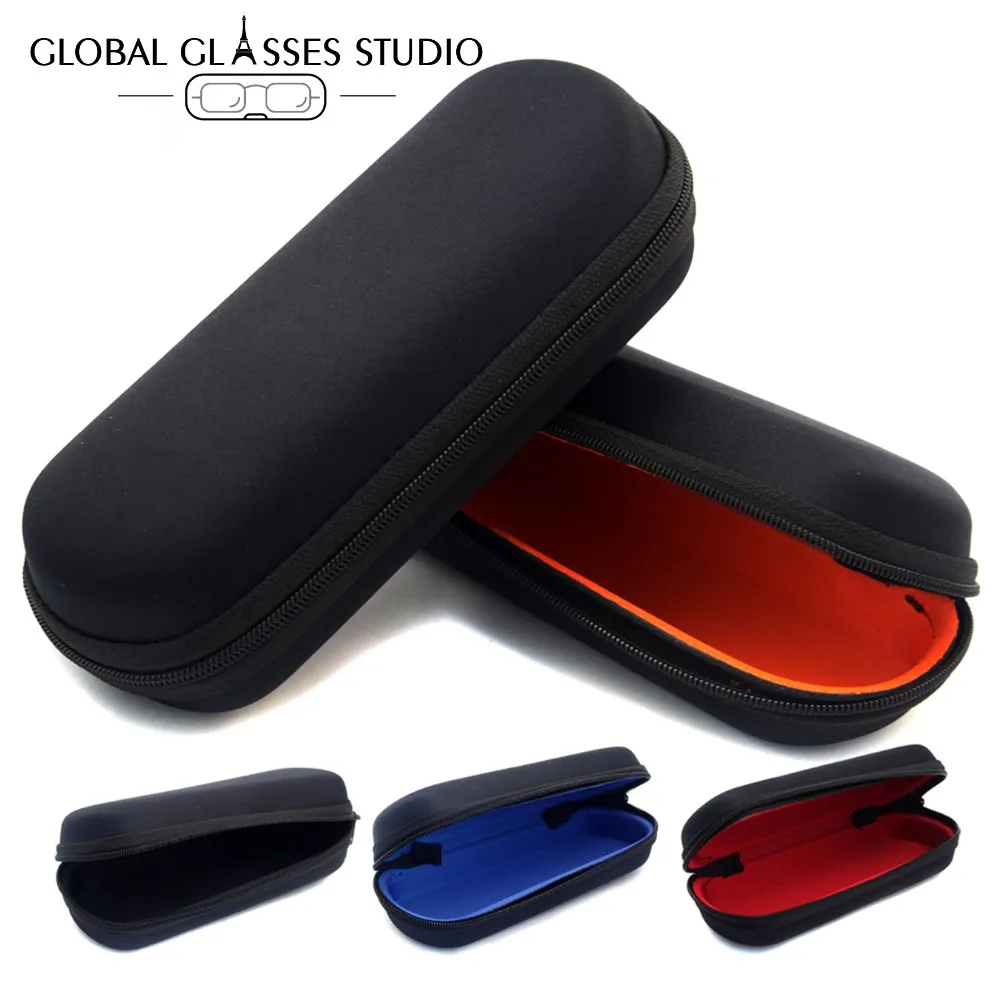 

Eyewear Glasses Cases LOGO Customized Portable Sunglasses Zipper Eyeglasses Hard Black Orange Small Fashion Hot Sale Case005