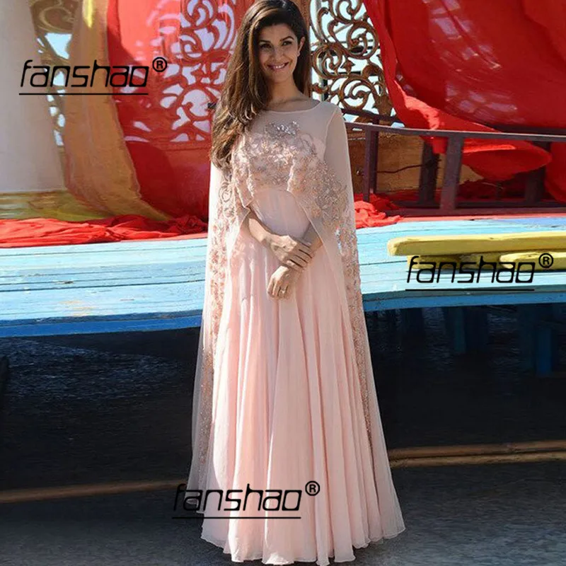 

Chiffon Pink Moroccan Kaftan Mother of the Bride Dresses Applique Evening Dress Vestido de Renda Groom Mother Formal Party Dress