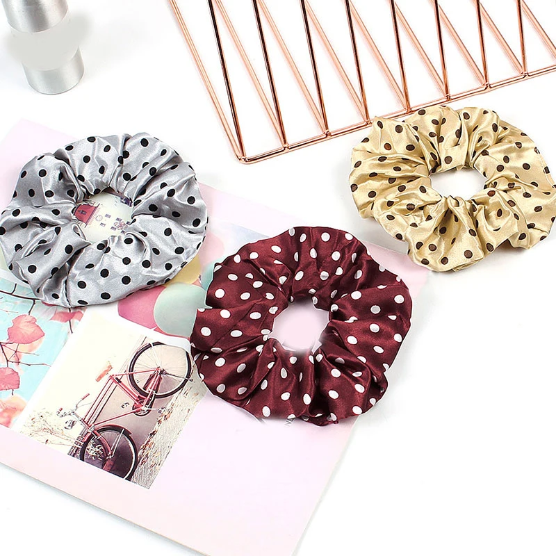 1 шт. атласные шелковые резинки в горошек эластичные для волос новинка 2019 женские