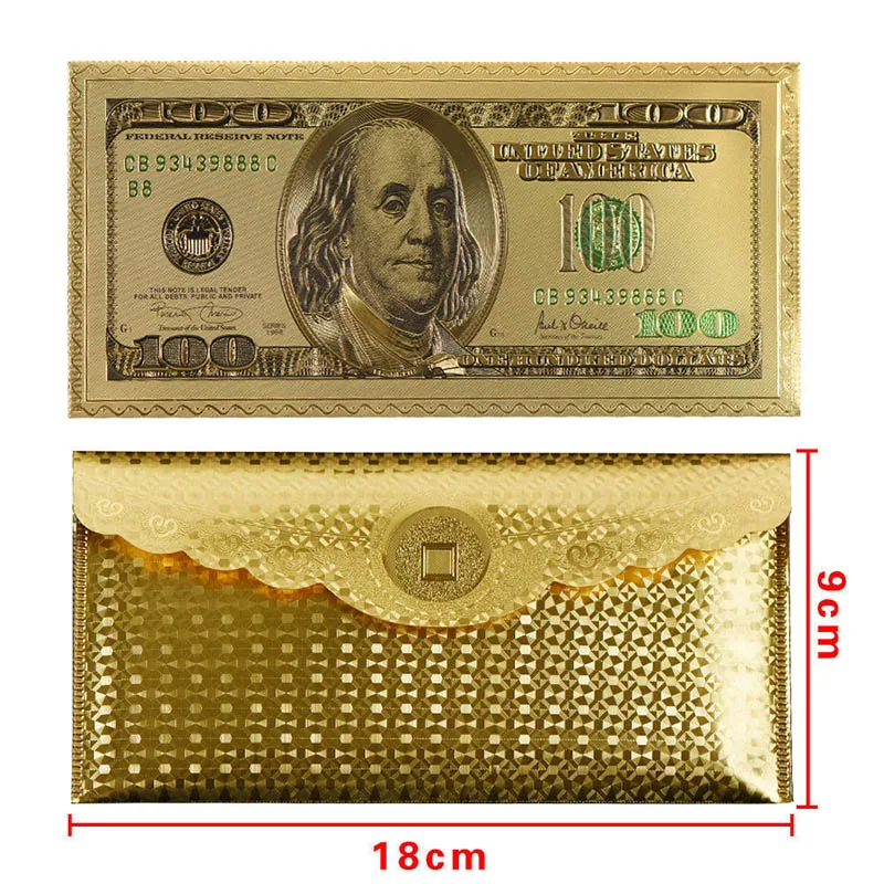 Дропшиппинг 2018 WR Золотой альбом для банкнот в ОАЭ 500 конверт США 100 рамка