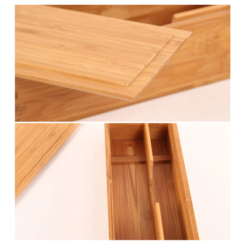 

Bamboo Cutlery Storage Box Wooden Storage Container for Tableware Cosmetics