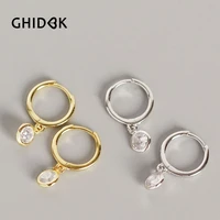 ghidbk 925 sterling silver cubic zirconia hoop earrings mini cz statement huggie earring handmade geometric circle hoops