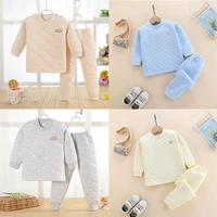 children thermal underwear clothing set baby tracksuit boy girl thick long johns outfits kids winter clothes solid cartoon suit