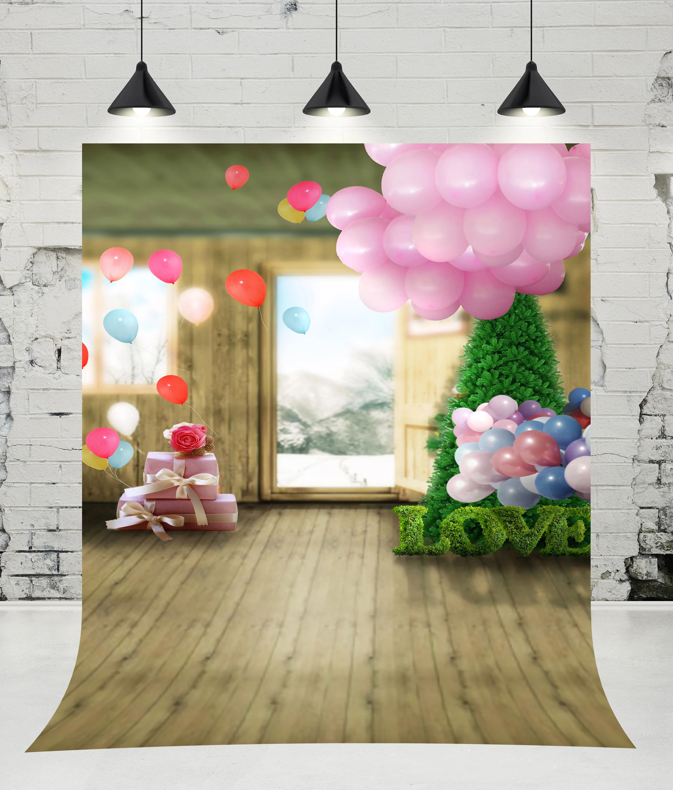 

VinylBDS Красочные воздушные шары для комнатной фотографии фоны подарок Любовь Слово фото свадебный фон для фотостудии Детские реквизиты