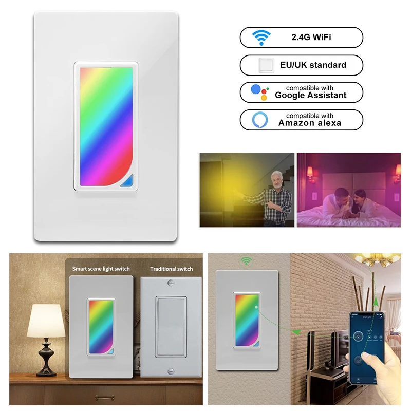 Американский Wifi умный Домашний Светильник диммер LED RGB сцена 1200 цветов светильник