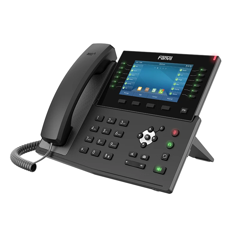 Ip телефон Fanvil X7C HD видео VoIP с 5 дюймовым экраном Bluetooth Wi Fi SIP поддержка EHS гарнитура