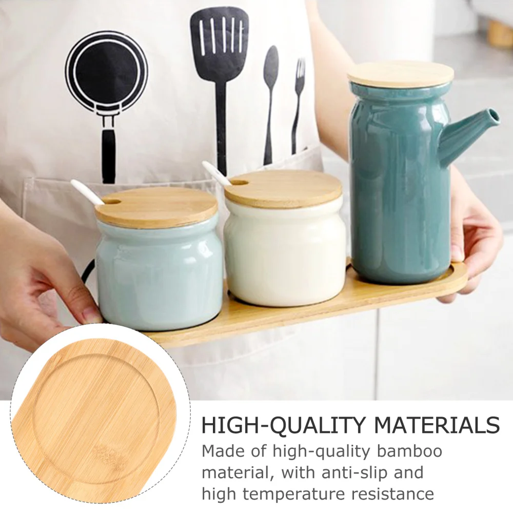 

2 Pcs Bamboo Coasters Delicate Tea Cup Holder Bamboo Storage Tray Teacup Mat