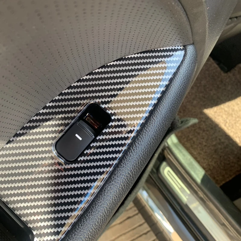 4 шт. внутренний из настоящего углеродного волокна переключатель окна Крышка