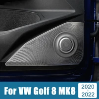 stainless steel car door sound stereo audio tweeter speaker cover trim for volkawagen vw golf 8 mk8 2020 2021 2022 accessories