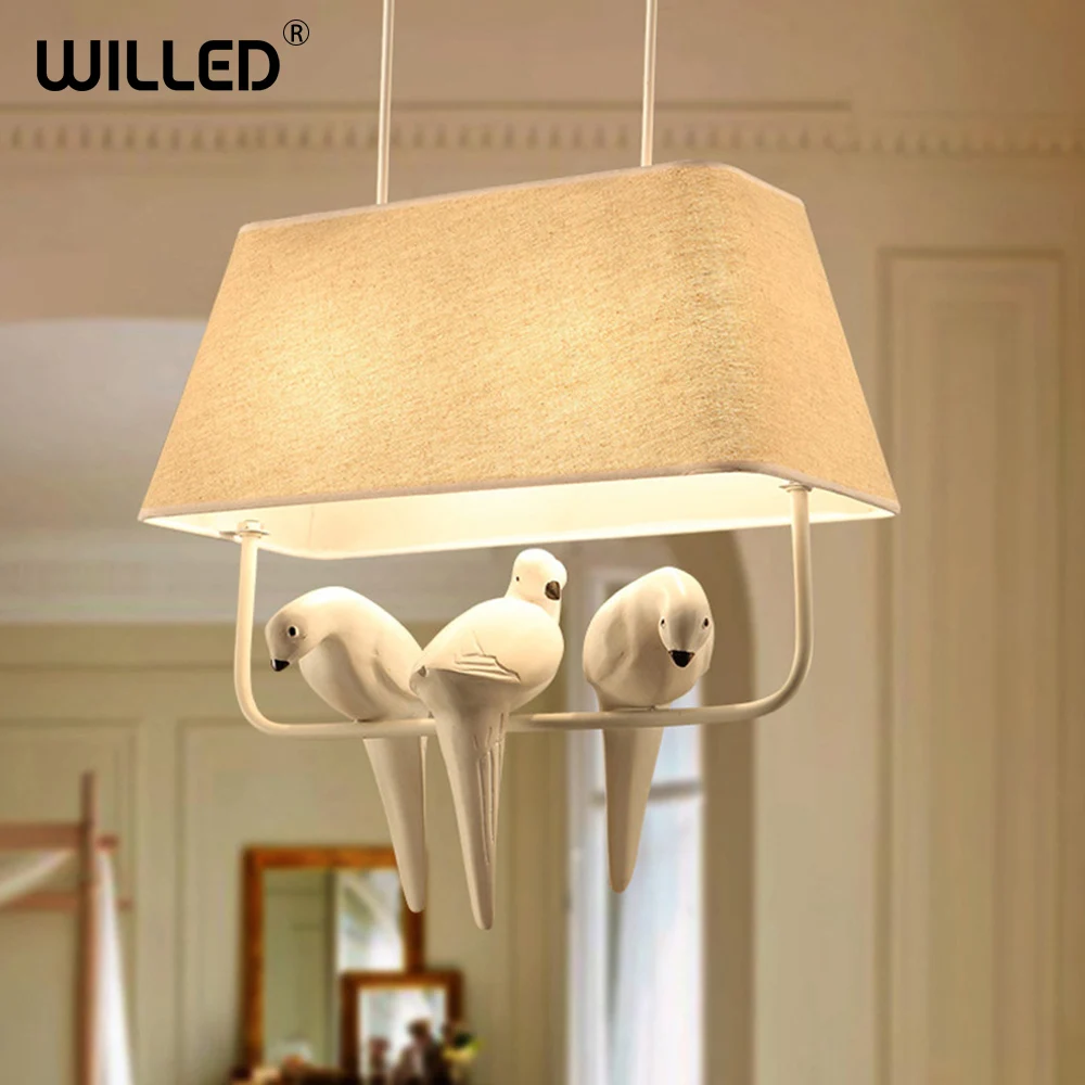 Тканевая Подвесная лампа современный креативный светильник для птиц домашние