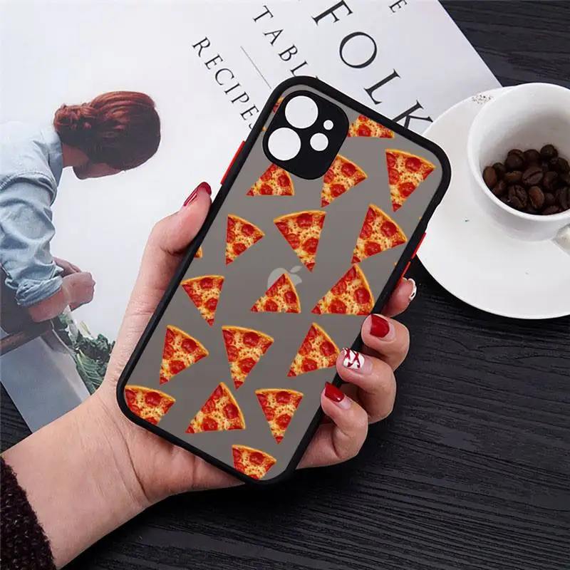 

Pizza hamburger delicious food Phone Case matte transparent For iphone 7 8 11 12 plus mini x xs xr pro max cover