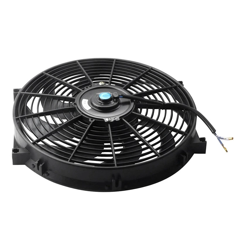 Black Universal Electric Radiator Slim Fan Push/Pull 12V + Mounting Kit (14 Inch) | Автомобили и мотоциклы