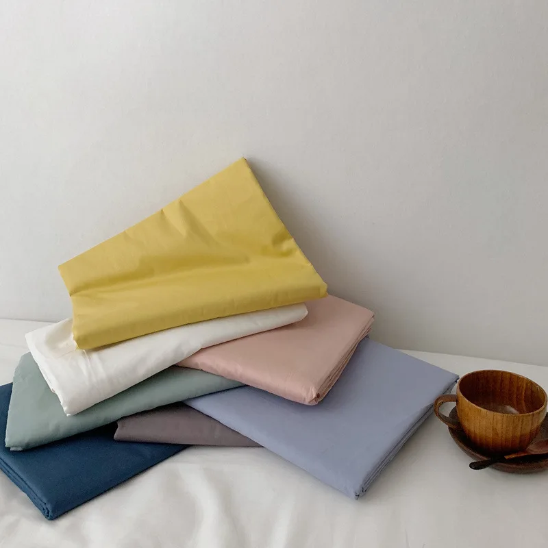 

New Small Fresh Cotton 40 Twill Cotton Sheets Single Piece Nordic Solid Color Single Student Dormitory Available